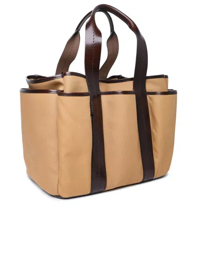 Shop Max Mara 'giardiniera' Brown Cotton Bag