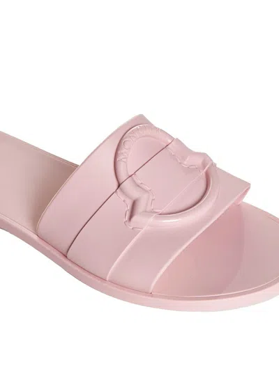 Shop Moncler Slippers In Pink