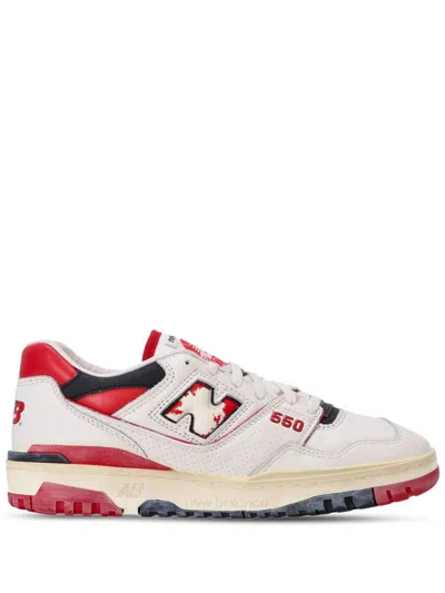 Shop New Balance Sneakers In Off White / Red