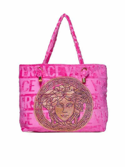 Shop Versace Home Bags In Fuchsia