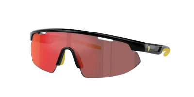 Shop Scuderia Ferrari Unisex Sunglass Fz6004u In Red Gold Mirror