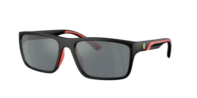 Shop Scuderia Ferrari Man Sunglass Fz6003u In Grey Mirror Black