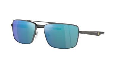 Shop Scuderia Ferrari Man Sunglasses Fz5001 In Mirror Blue Polarized