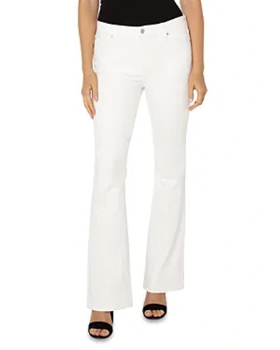 Shop Liverpool Los Angeles Lucy Mid Rise Bootcut Jeans In Bone White