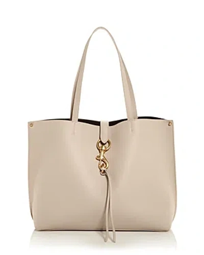 Shop Rebecca Minkoff Megan Large Leather Tote In Stone