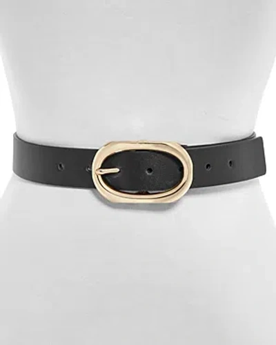 Shop Anine Bing Women's Signature Link Buckle Leather Belt In Black
