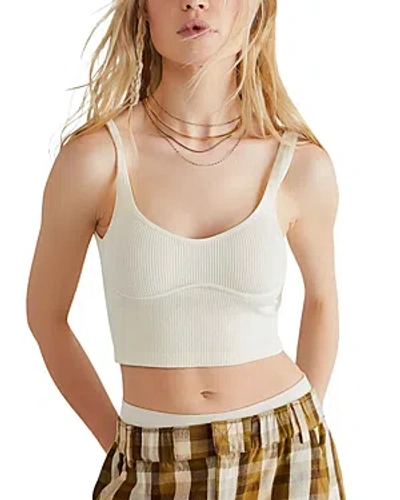 Shop Free People Meg Ribbed Cropped Cami In Ivory