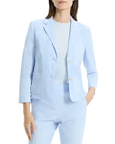 Shop Theory Shrunken Split Cuff Two Button Blazer In Skylight