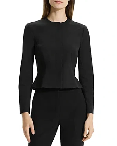 Shop Theory Cropped Peplum Jacket In Black