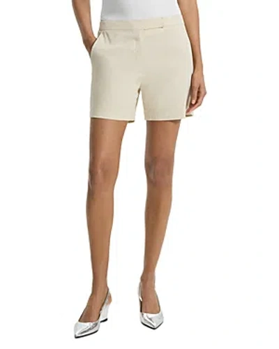 Theory Good Tab Waist Linen Blend Shorts In Straw