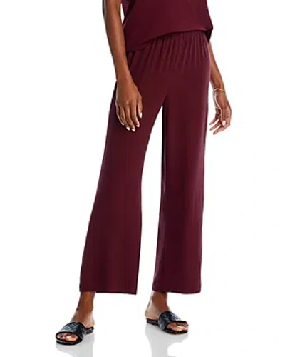 Shop Eileen Fisher Silk Straight Ankle Pants In Wine