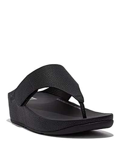 Shop Fitflop Women's Shuv Thong Toe Platform Slide Sandals In Black