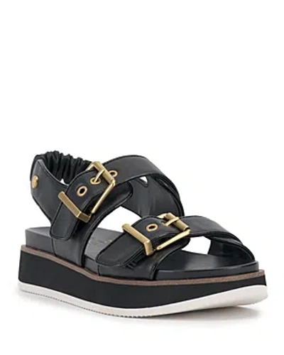 Shop Vince Camuto Women's Anivay Slip On Buckled Slingback Sandals In Black