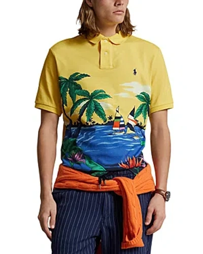 Shop Polo Ralph Lauren Classic Fit Tropical Polo Shirt In Yellow