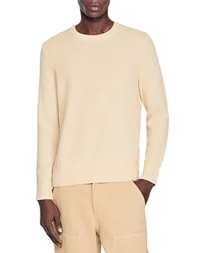 Sandro Rice Wool Blend Crewneck Sweater In Off White
