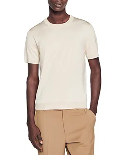 Shop Sandro Pablo Solid Knit Tee In Light Sand