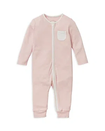 Shop Mori Unisex Clever Zip Coverall - Baby In Blush Stripe