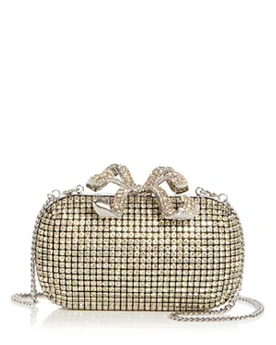 Shop Self-portrait Chainmail Mini Clutch In Champagne