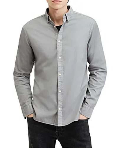 Shop Allsaints Slim Fit Hawthorne Shirt In Ash Grey