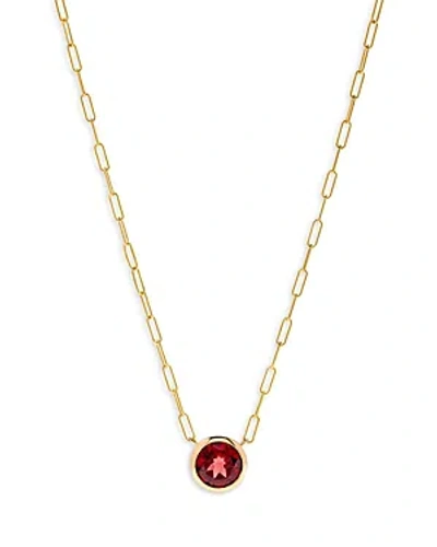 Shop Bloomingdale's Garnet Pendant Necklace In 14k Yellow Gold In Garnet/gold