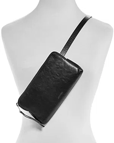 Shop Allsaints Women's Matilde Leather Belt Bag In Black Antique