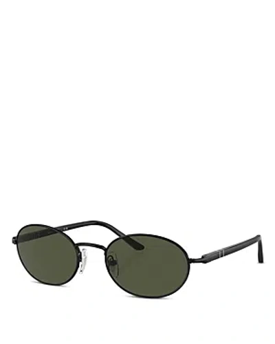 Shop Persol Oval Sunglasses, 55mm In Black/green Solid