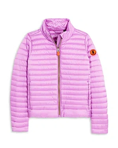 Shop Save The Duck Girls' Aya Puffer Jacket - Little Kid, Big Kid In Nomad Pink