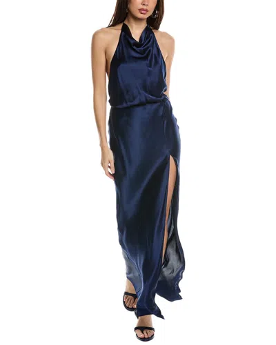 Shop Amanda Uprichard Aurela Silk Gown In Blue