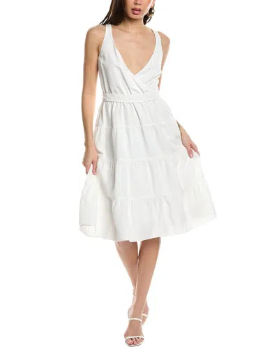 Shop Amanda Uprichard Cortland Linen Midi Dress In White