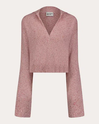 Shop Matthew Bruch Women's Sailor Knit Pullover In Pink