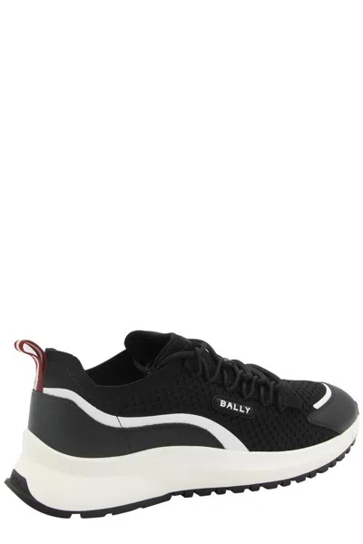 Shop Bally Logo Patch Lace-up Sneakers In Black