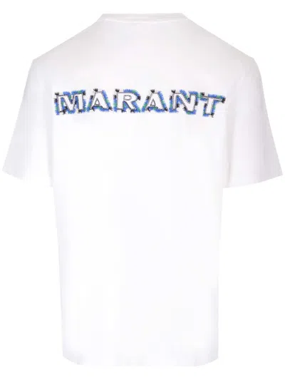 Shop Isabel Marant Hugo Embroidered T-shirt In White
