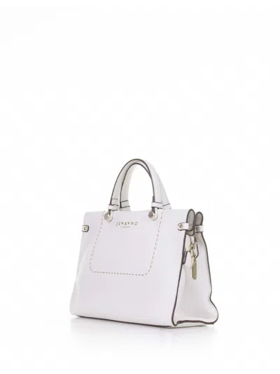 Shop Ermanno Scervino Petra Small White Leather Handbag In Bianco