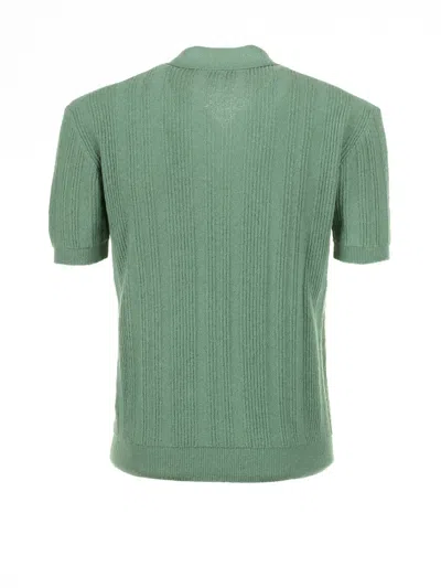 Shop Altea Sage Green Short-sleeved Polo Shirt In Salvia