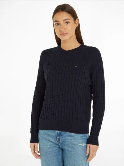 Shop Tommy Hilfiger Relaxed-fit Sweater In Woven Knit In Desert Sky