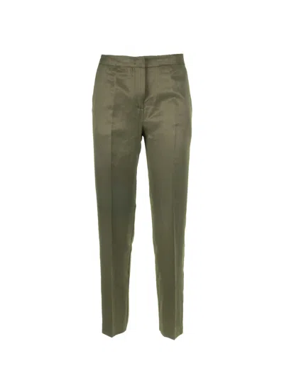 Shop Kaos Military Green Slim Trousers In Militare
