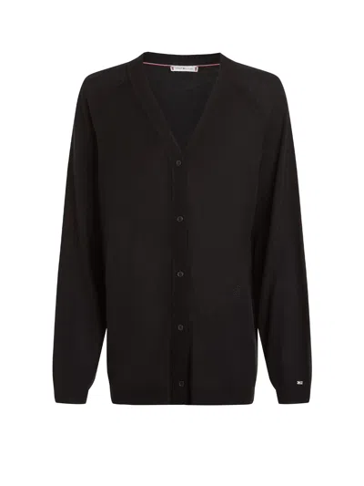Shop Tommy Hilfiger Black Cardigan With Buttons
