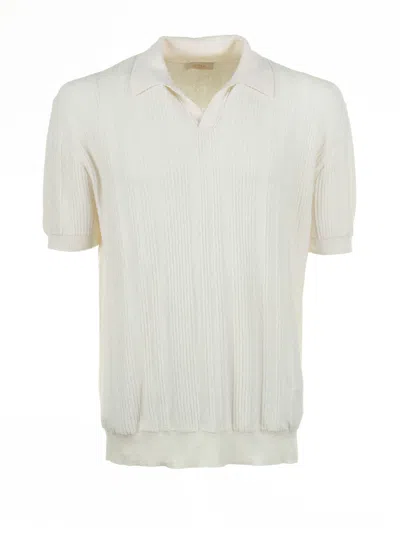 Shop Altea Cream Short-sleeved Polo Shirt In Panna