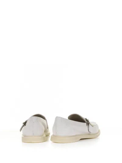 Shop Fratelli Rossetti Ivory Suede Moccasin In Avorio