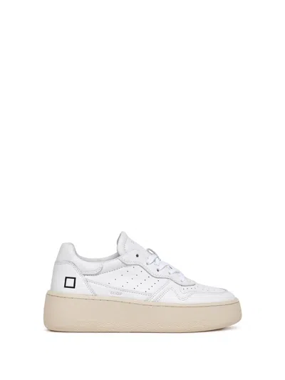 Shop Date Court Sneakers In Leather In White