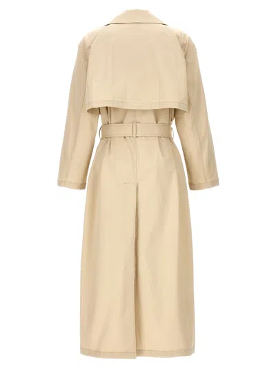 Shop Theory Long Trench Coat In Sand