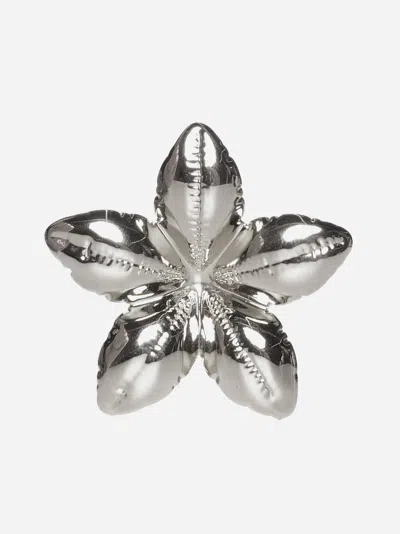 Shop Marni Floral Earrings In Silver