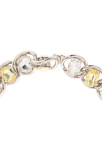 Shop Marni Rhinestone-embellished Necklace In Silver