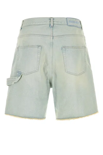 Shop Ambush Light Blue Denim Bermuda Shorts In Stone Washed