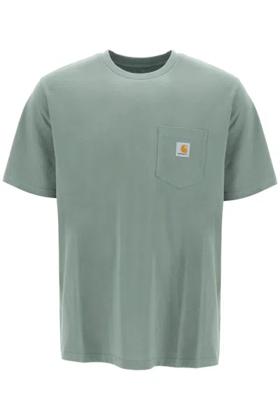 Shop Carhartt T-shirt With Chest Pocket In Military