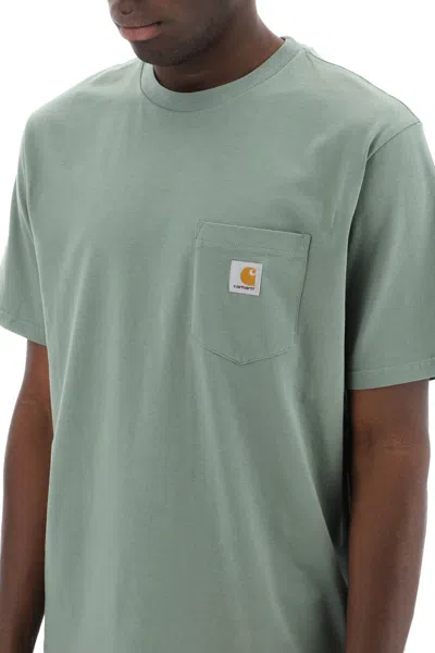 Shop Carhartt T-shirt With Chest Pocket In Military