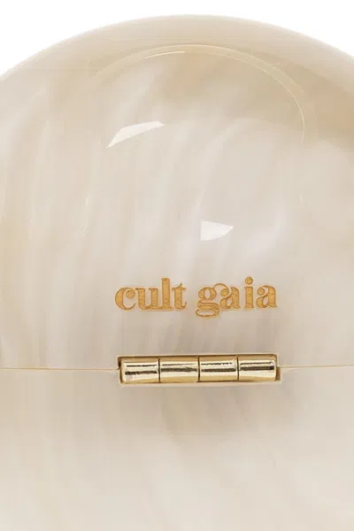 Shop Cult Gaia Logo Printed Top-handle Clutch Bag In Ivory