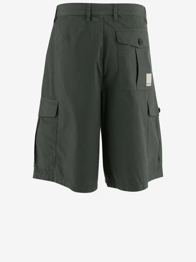 Shop Emporio Armani Cotton Bermuda Shorts In Military
