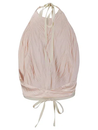 Shop Sportmax Gitano Waist Tie Cropped Top In Blush Pink