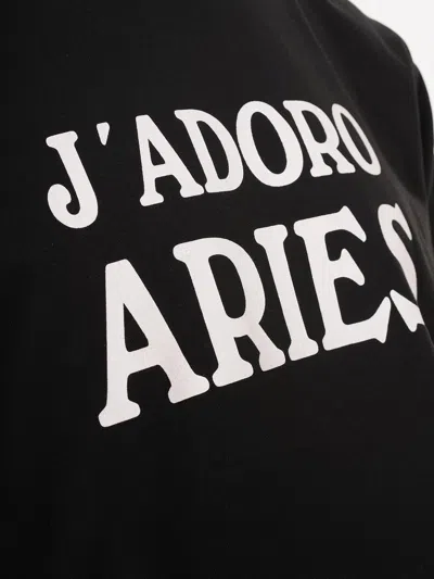Shop Aries Logo Printed Jersey T-shirt In Black